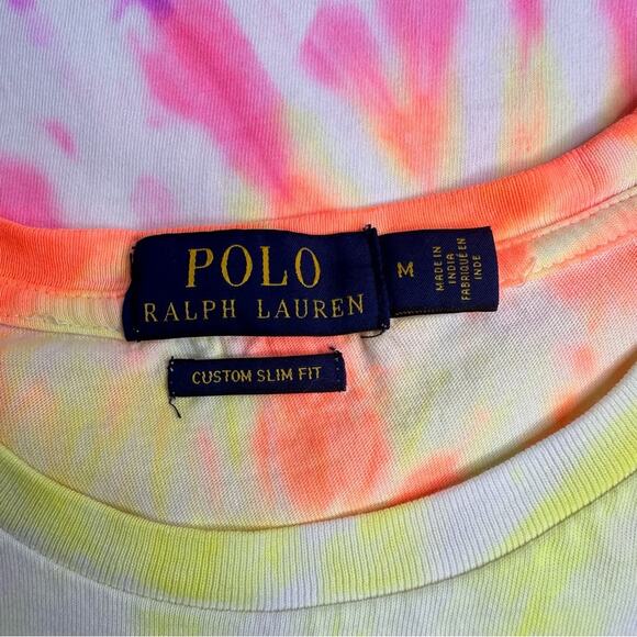 POLO RALPH LAUREN Tie Dye T-shirt 1992 Cotton Custom Slim Fit Men’s Size M - Picture 11 of 13